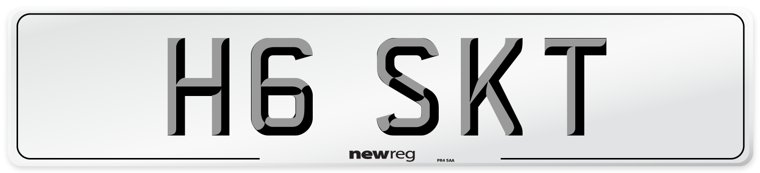 H6 SKT Number Plate from New Reg
